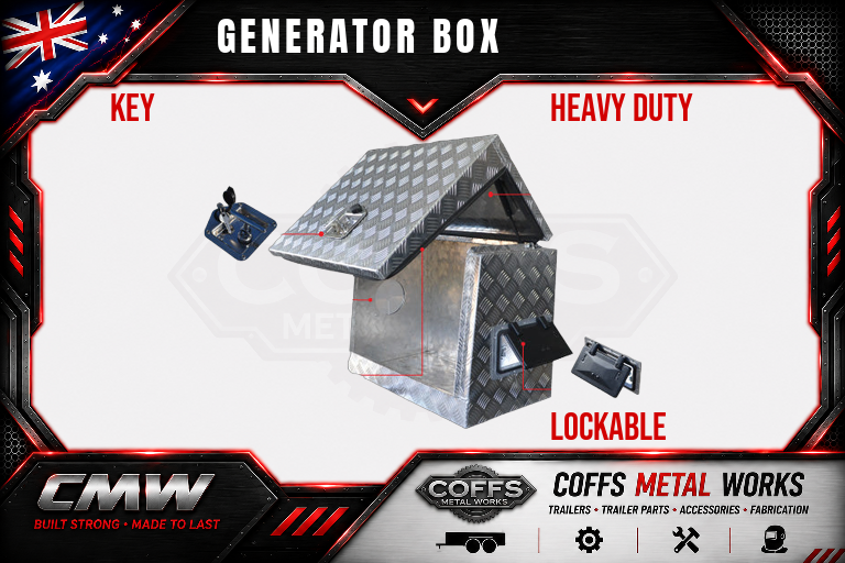 Aluminium Ventilated Generator Box For Caravans, Trailers, Truck, Utes & camping