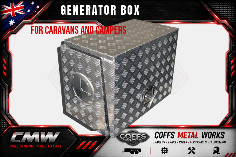 Aluminium Ventilated Generator Box For Caravans, Trailers, Truck, Utes & camping