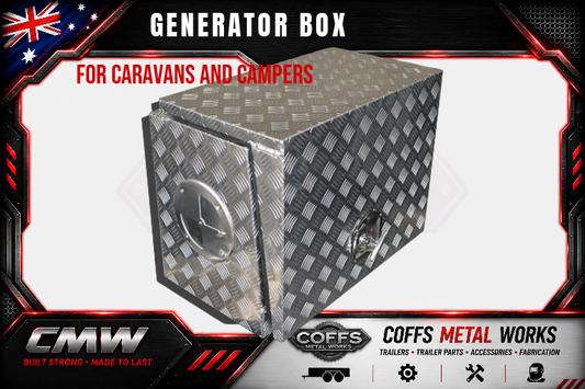 Aluminium Ventilated Generator Box For Caravans, Trailers, Truck, Utes & camping