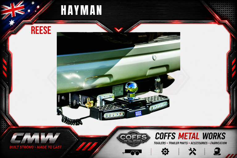 Hayman Reese Hitch Step + 12V LED Lights. Rated 150Kg Aluminium
