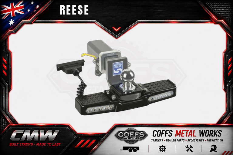 Hayman Reese Hitch Step + 12V LED Lights. Rated 150Kg Aluminium