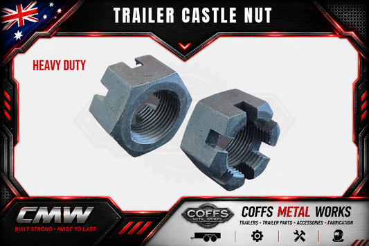 1 x Trailer Caravan Castle Nut 1" UNF Black Finish For Parallel & 2 Tonne Bearings