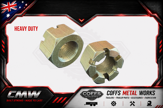1 x Trailer Castle Nut 1-1/8" UNF Gold Finish For 3 Tonne 63mm & 65mm Axles