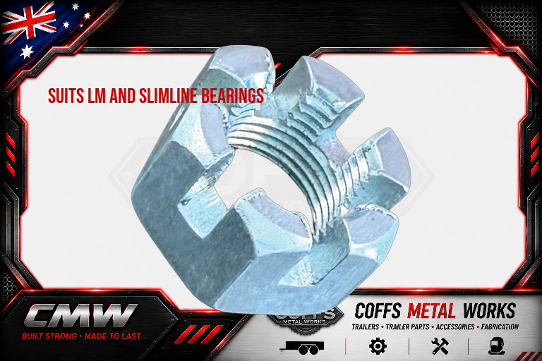 1 x Trailer Castle Nut 3/4" UNF Zinc Finish Suited For LM & Slimline Bearings