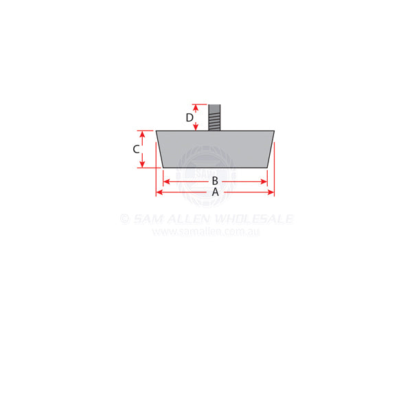 ANODES - ZINC CONDENSER WITH STUD - TAPERED