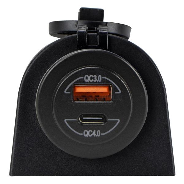 RELAXN SOCKET - SINGLE SURFACE MOUNT - DUAL USB-A/USB-C CHARGER