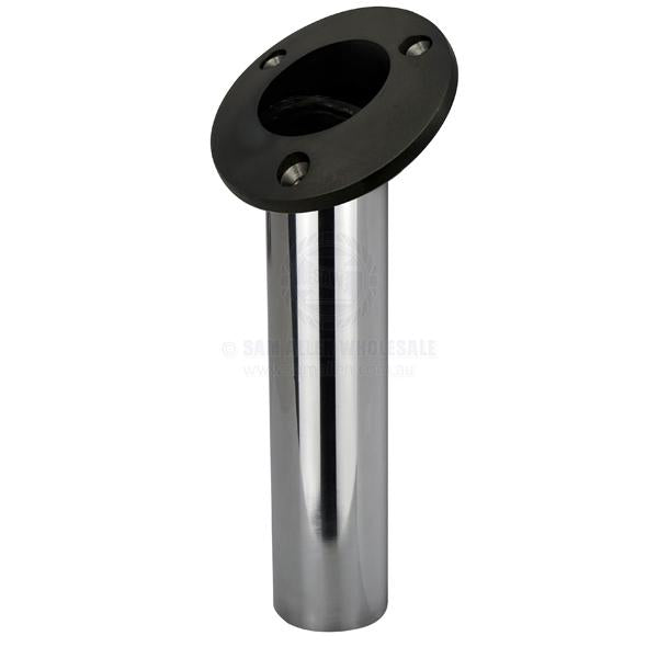 RELAXN ROD HOLDER - ROUND HEAD WITH DRAIN - HEAVY-DUTY - STAINLESS STEEL
