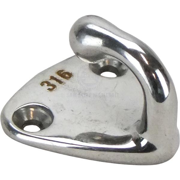 FIXED HOOK - CAST STAINLESS STEEL - BASE WIDE OPENING