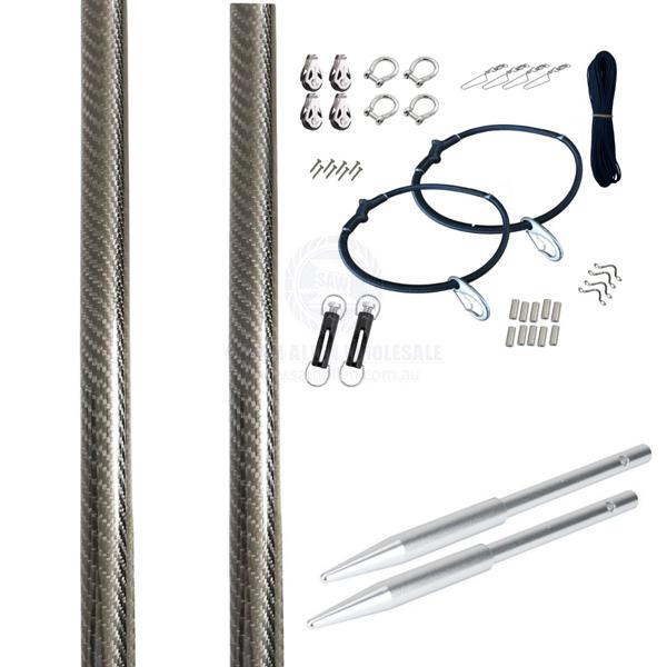 REELAX GRANDER SERIES 3K CARBON OUTRIGGER POLES - 40MM DIAMETER