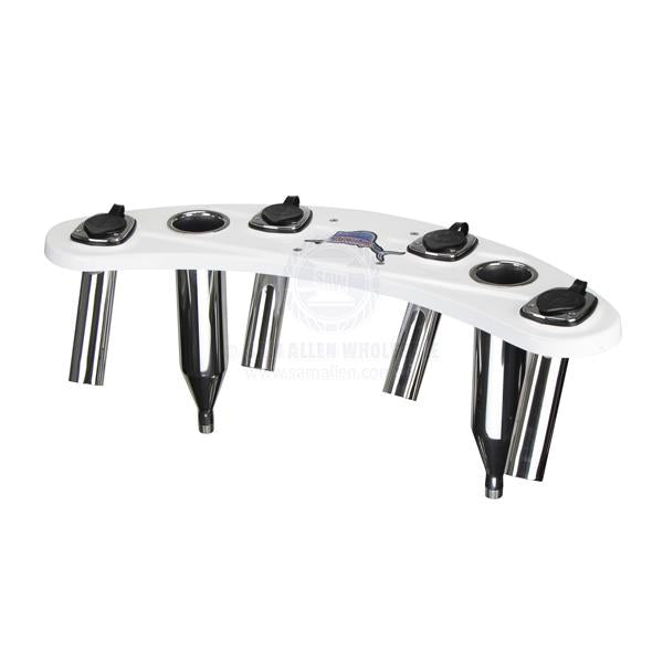 REELAX LIGHT TACKLE STATION WHITE ROCKET LAUNCHER WITH SLIMY TUBES & STAINLESS STEEL PEDESTAL