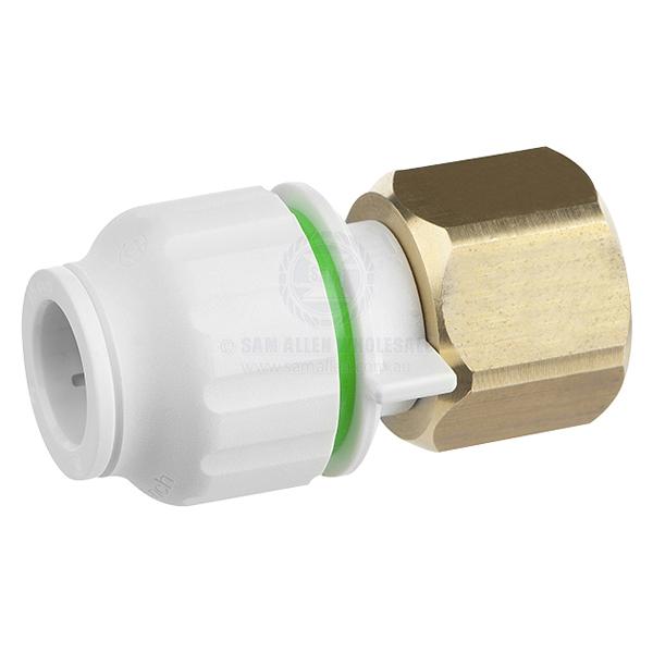 CONNECTOR STRAIGHT - 12MM TUBE X BSPF - BRASS NUT