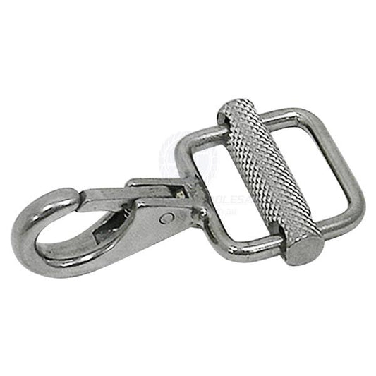 WEBBING HOOK - SNAP ADJUSTABLE - STAINLESS STEEL