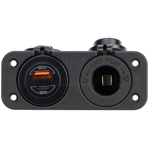 RELAXN SOCKET - DUAL PANEL - DUAL USB-A / USB-C CHARGER & CIGARETTE LIGHTER