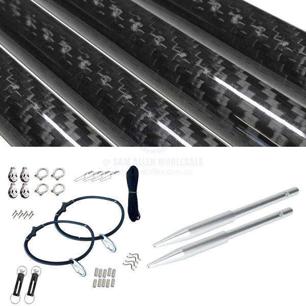 REELAX GRANDER SERIES CARBON OUTRIGGER POLES - 38MM DIAMETER
