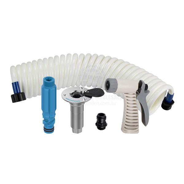 DECK WASH HOSE COIL KITS WITH FLUSH LINK - GHT THREAD