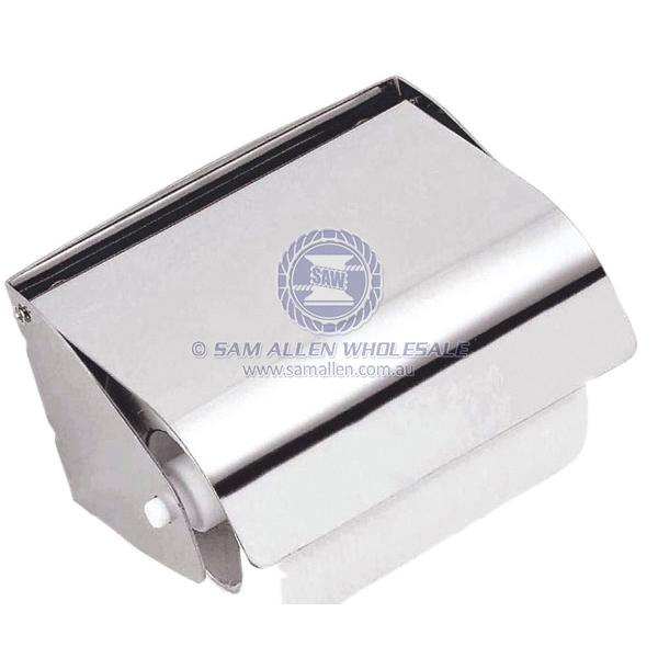 TOILET ROLL HOLDER WITH HOOD - S/S