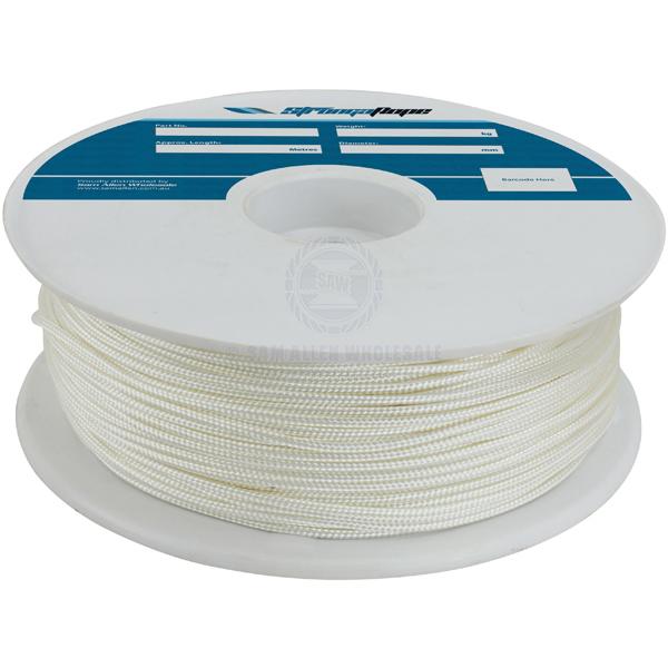 STRONGAROPE ROPE - POLYESTER DOUBLE BRAID SOLID BLACK & NATURAL