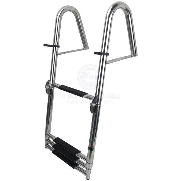 RELAXN LADDER - FOLDING ABOVE PLATFORM - TELESCOPIC - 4 STEPS - STAINLESS STEEL