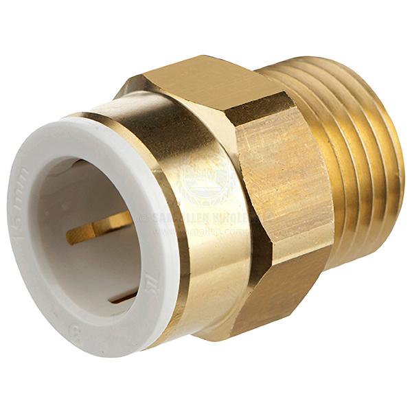 TWISTLOC CONNECTOR STRAIGHT - BSPTM X 22MM TUBE - BRASS