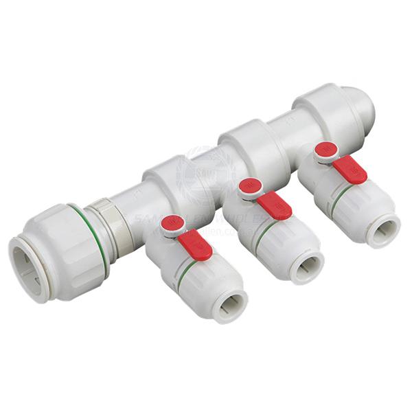 TWISTLOC MANIFOLD SINGLE CLOSED TYPE 28MM TUBE INLET 15MM TUBE OUTLET