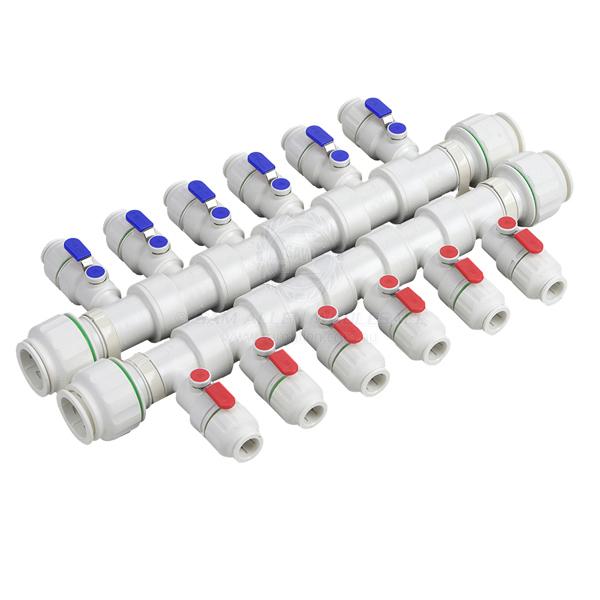 TWISTLOC MANIFOLD DUAL OPEN TYPE 28MM TUBE INLET 15MM TUBE OUTLET