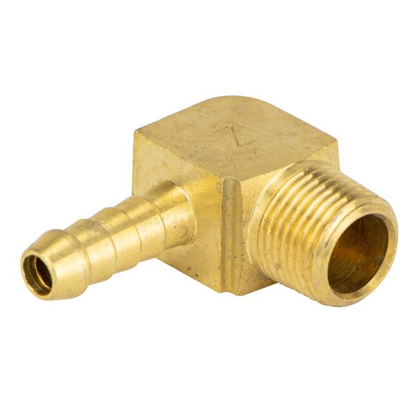 HOSE TAILS END - MALE BRASS 90 DEGREE