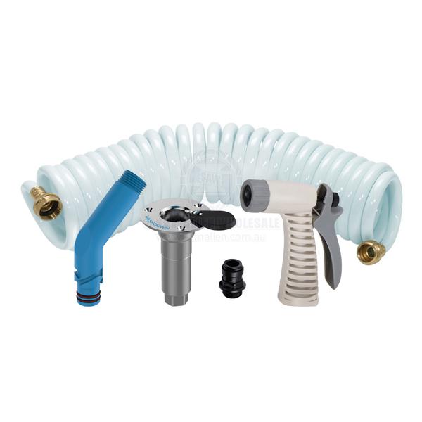 DECK WASH HOSE COIL KITS WITH FLUSH LINK - GHT THREAD