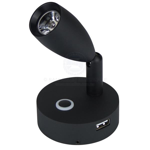 RELAXN LED - BULLET READING LIGHT - DIMMABLE - USB-A CHARGER