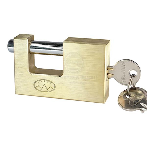 PADLOCK - SHIPPING CONTAINER HEAVY DUTY BRASS RECTANGULAR 80MM