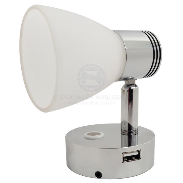 RELAXN LED - BULKHEAD READING LIGHT - DIMMABLE - USB-A CHARGER