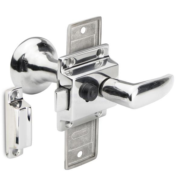 DOOR LOCK - RIM LATCH STAINLESS STEEL