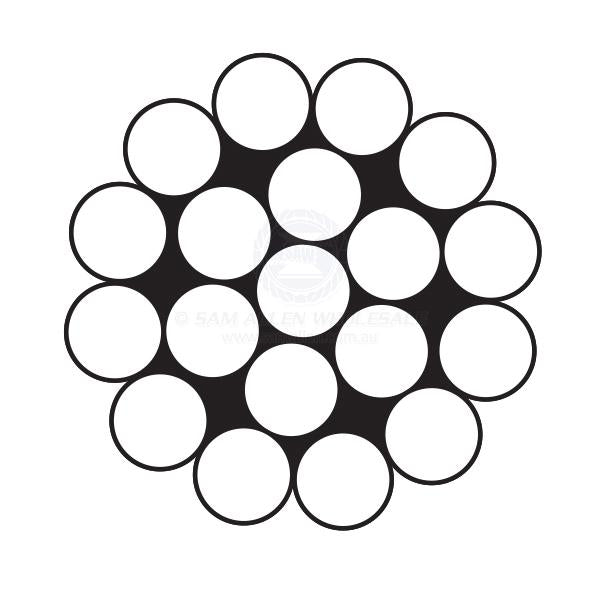 STRONGAROPE WIRE - 1 X 19 - STAINLESS STEEL - 316G