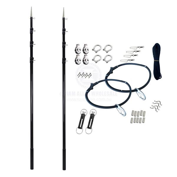 REELAX GRANDER SERIES 3K CARBON TELESCOPIC OUTRIGGER POLES - 40MM DIAMETER