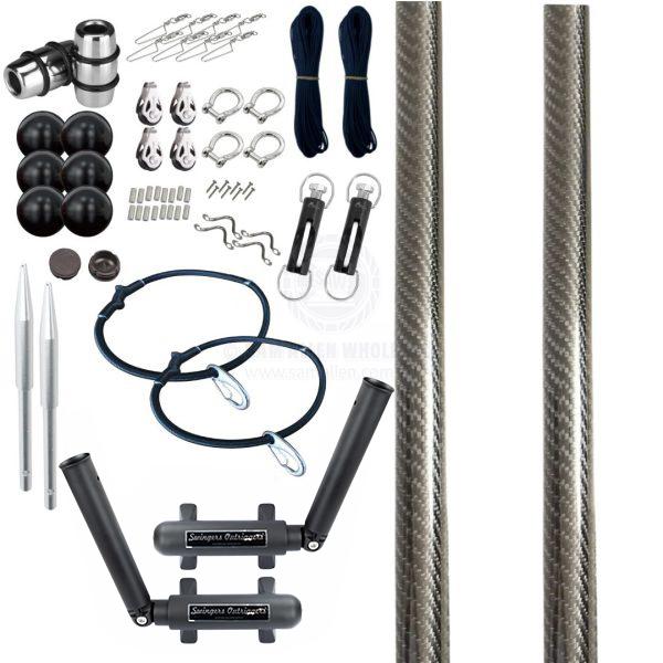 SWINGERS OUTRIGGERS BLACK KITS - WITH GRANDER SERIES 3K CARBON POLES & RIGGING