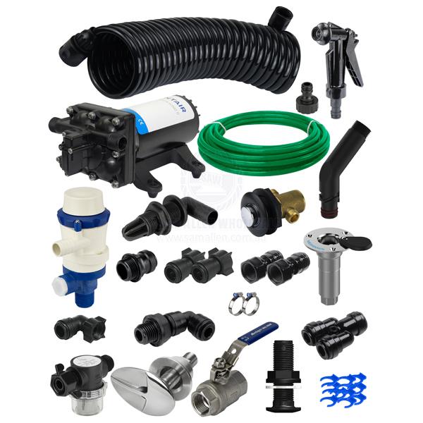 SHURFLO DECK WASHDOWN - 18.9 LPM 60 PSI - BLASTER, FLUSH LINK, TIMER TAP, BAIT - 15MM QUICK CONNECT