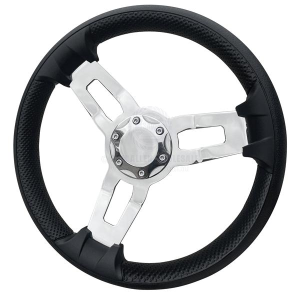 RELAXN STEERING WHEEL - 3 SPOKE S/S PU GRIP