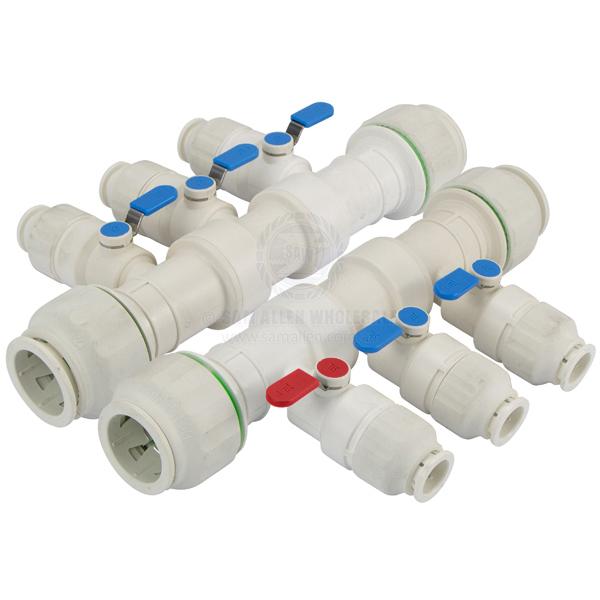 TWISTLOC MANIFOLD DUAL OPEN TYPE 28MM TUBE INLET 15MM TUBE OUTLET