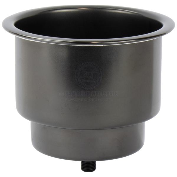 DRINK HOLDER - STEPPED RECESSED - S/S - BLACK PVD COATED