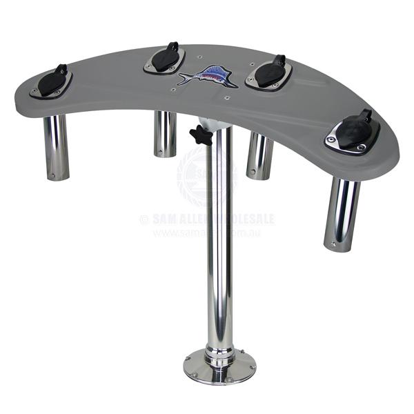 REELAX LIGHT TACKLE STATION ROCKET LAUNCHER & STAINLESS STEEL PEDESTAL WHITE SWIVEL