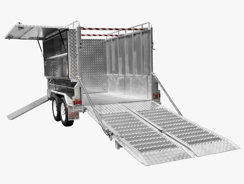 8×5 TANDEM LAWN MOWER TRAILER FOR SALE WITH ENCLOSED MOWER BOX