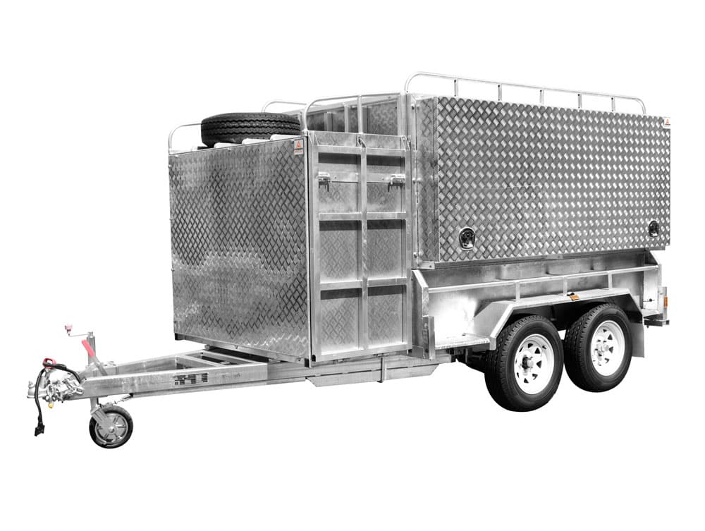 8×5 TANDEM LAWN MOWER TRAILER FOR SALE WITH ENCLOSED MOWER BOX