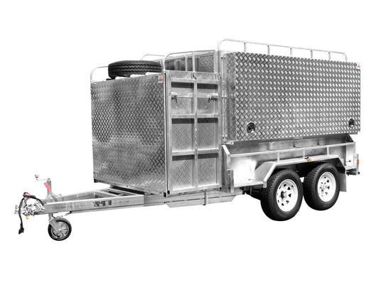 8×5 TANDEM LAWN MOWER TRAILER FOR SALE WITH ENCLOSED MOWER BOX