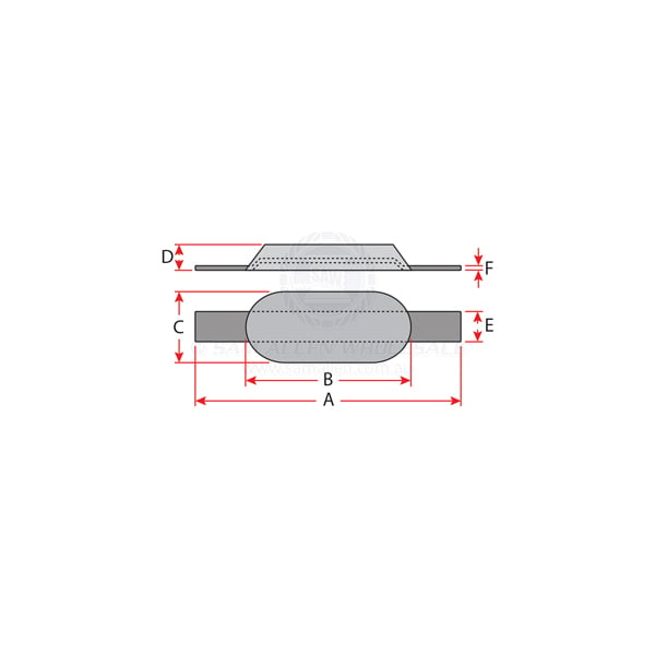 ANODES - ZINC OVAL BLOCK WITH STRAP