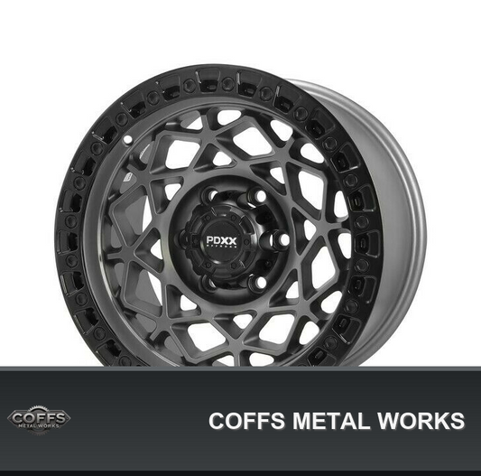 pdxx-offroad-wheel-enforcer-17x9-satin-gunmetal-w-black-ring-ranger-triton-ect-coffs-me-01