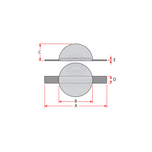 ANODES - ZINC ROUND BLOCK WITH STRAP