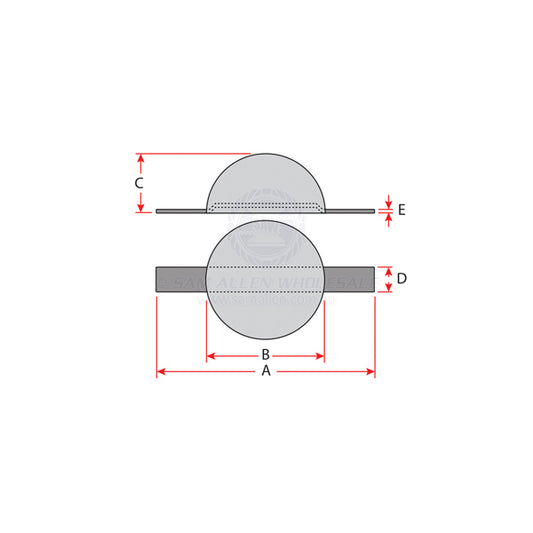 ANODES - ZINC ROUND BLOCK WITH STRAP
