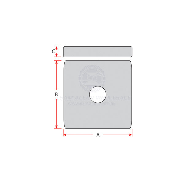 ANODES - ZINC SQUARE BOLT-ON BLOCK