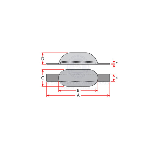 ANODES - ZINC OVAL BLOCK WITH STRAP