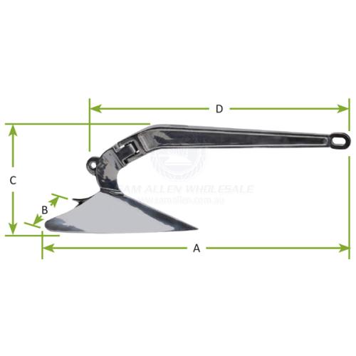 ANCHORS - PLOUGH STAINLESS STEEL