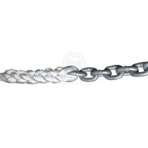 ANCHOR ROPE AND CHAIN KIT - 3 STRAND Anchor warp kit 12.5mm x 50m 3 str nylon - 6mm x 10m gal SL chain anchor chain